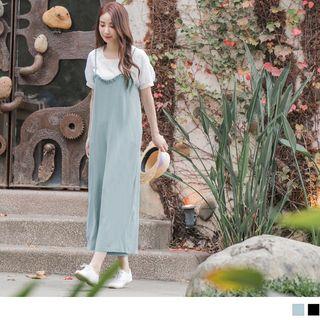 Frilled Trim Wide-leg Jumper Pants