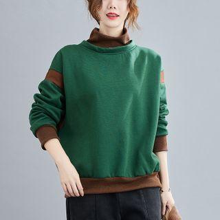Color Panel Long Sleeve Sweatshirt