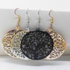 Perforated Tree Disc Dangle Earring