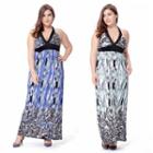 Halter Printed A-line Dress