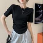 Short-sleeve Padded Plain T-shirt