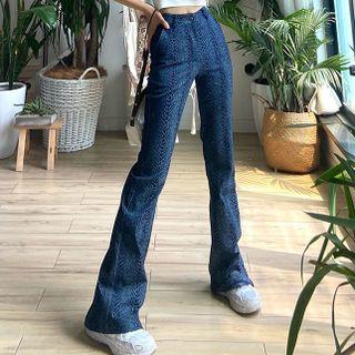 Snake Print Straight Leg Jeans