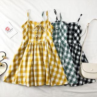 Lace-up Sleeveless Mini Dress