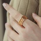 Cutout Alloy Ring J1889 - 1 Pc - Gold - One Size