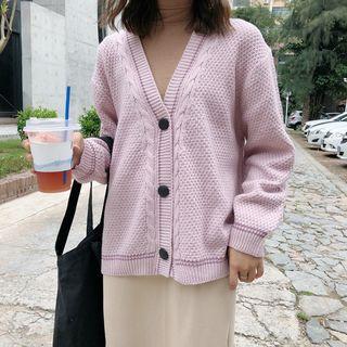 Loose Fit V-neck Long-sleeve Knit Top