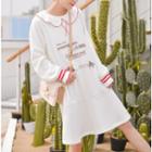 Long-sleeve Letter Print Collared Dress