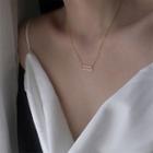 925 Sterling Silver Geometric Pendant Necklace 925 Silver - Gold - One Size