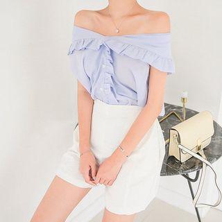 Sleeveless Frill-trim Two-way Blouse