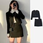 Button-up Jacket / Mini Skirt / Set