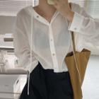 Button-up Hoodie White - One Size