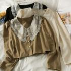Patchwork Slim-fit Crop Shirt