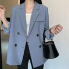 Double Breasted Blazer Blue - One Size
