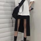 Irregular High-waist Midi Skirt
