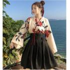 Floral Hanfu Top / A-line Skirt / Midi Skirt