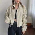 Long-sleeve Floral Printed Zip Jacket