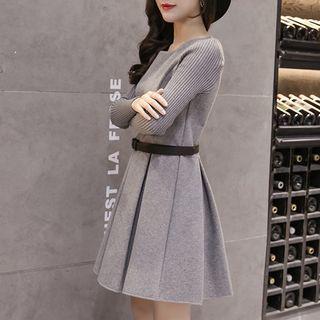 Plain Pleated Mini A-line Dress