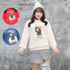 Sequined Parrot Mock-neck Pullover