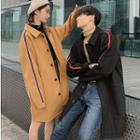 Couple Matching Contrast Trim Single-breast Coat