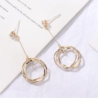 Loop Dangle Earring Layered Hoop - Gold - One Size