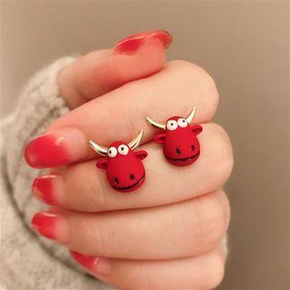 Cartoon Ox Sterling Silver Earring