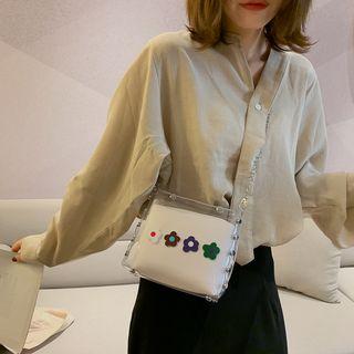 Clear Chain Print Shoulder Bag With Pouch