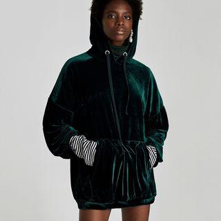 Long Sleeve Plain Hooded Sport Sweatshirt