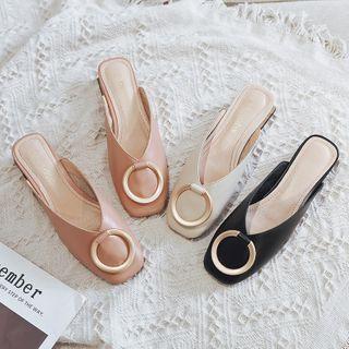 Square-toe Hoop Mules