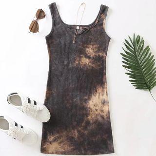 Tie-dyed Ribbed Tank Dress