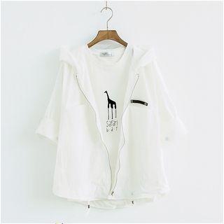 3/4-sleeve Sheer Jacket