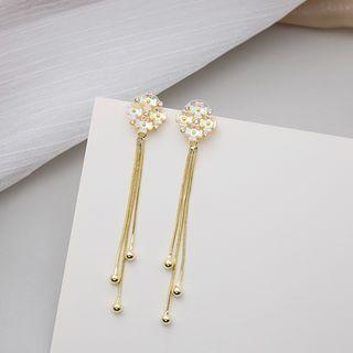 Flower Shell Fringed Earring 1 Pair - E1844-3 - Gold - One Size