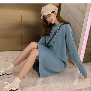 Midi Knit Hoodie Dress / Printed Cardigan