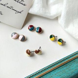 Color Panel Glaze Disc Earring