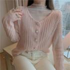 Long-sleeve Mesh Top / Cardigan