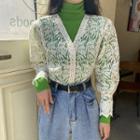 Lace Jacket / Turtleneck Long-sleeve Top
