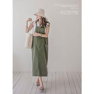 Spaghetti-strap Linen Blend Suspender Dress
