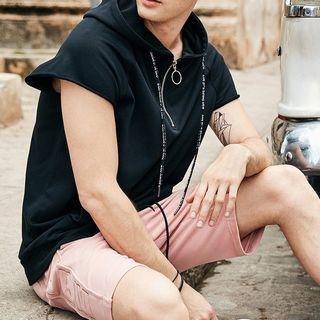 Half Zip Sleeveless Hoodie