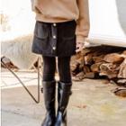 Family Matching Inset Buttoned A-line Skirt Leggings