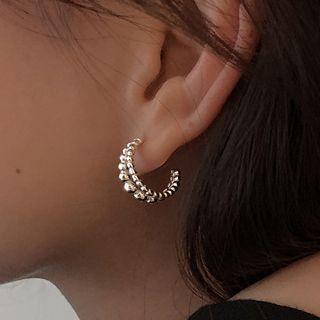 Layered Alloy Open Ring 1 Pc - Silver - One Size