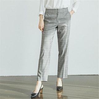 Flat-front Plaid Dress Pants