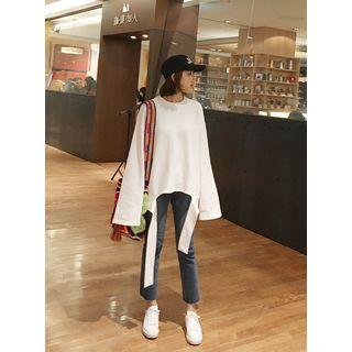 Asymmetric-hem Round-neck Sweatshirt