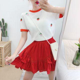 Strawberry Short-sleeve T-shirt White - One Size
