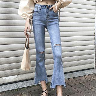 Cut Out Boot Cut Jeans