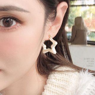 Faux Pearl Star Dangle Earring 1 Pair - As1526 - As Shown In Figure - One Size
