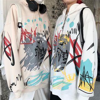 Graffiti Print Hooded Sweatshirt