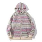 Patterned Zip-up Hoodie