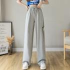 High Waist Distressed Wide Leg Sweatpants