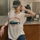 Car Print Tank Top Car Print - White - One Size