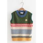 Crew-neck Knit Vest As Shown In Figure - One Size