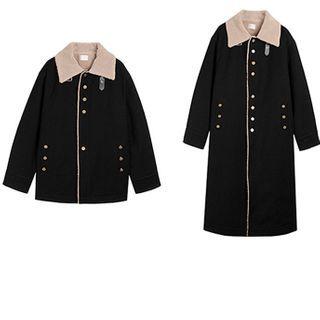 Fleece Collar Buttoned Coat