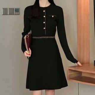 Long-sleeve Medium Long Dress